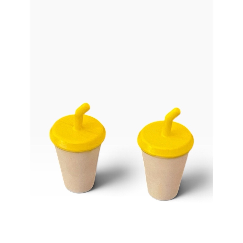 Barbie Sized Drink With Straw Lot Of 2 Miniature Diorama